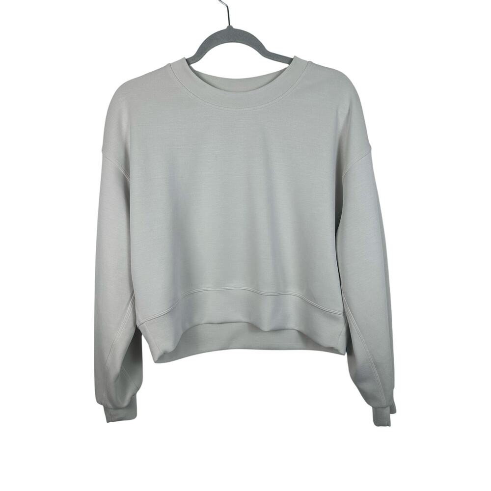 Lululemon Perfectly Oversized Crop Crew Women 4 White Opal Good Softstreme